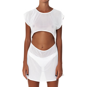 Monroe Mesh Dress Blanc
