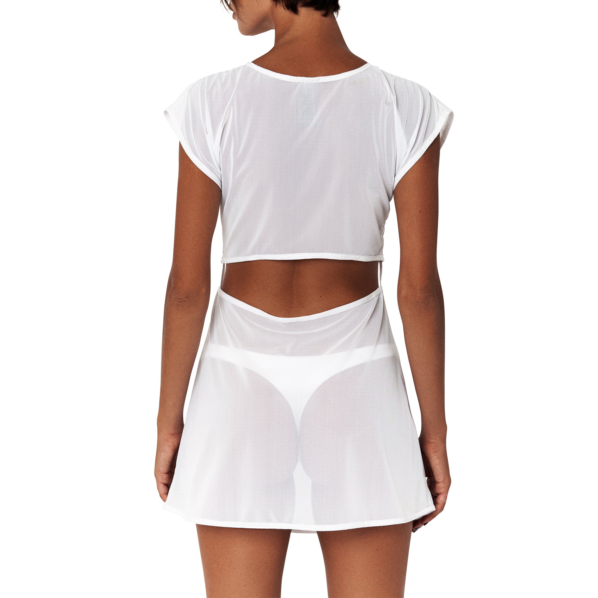 Monroe Mesh Dress Blanc
