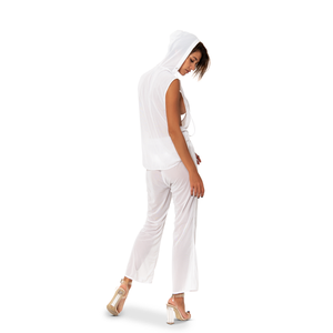 Rumi Mesh Hood Top Blanc