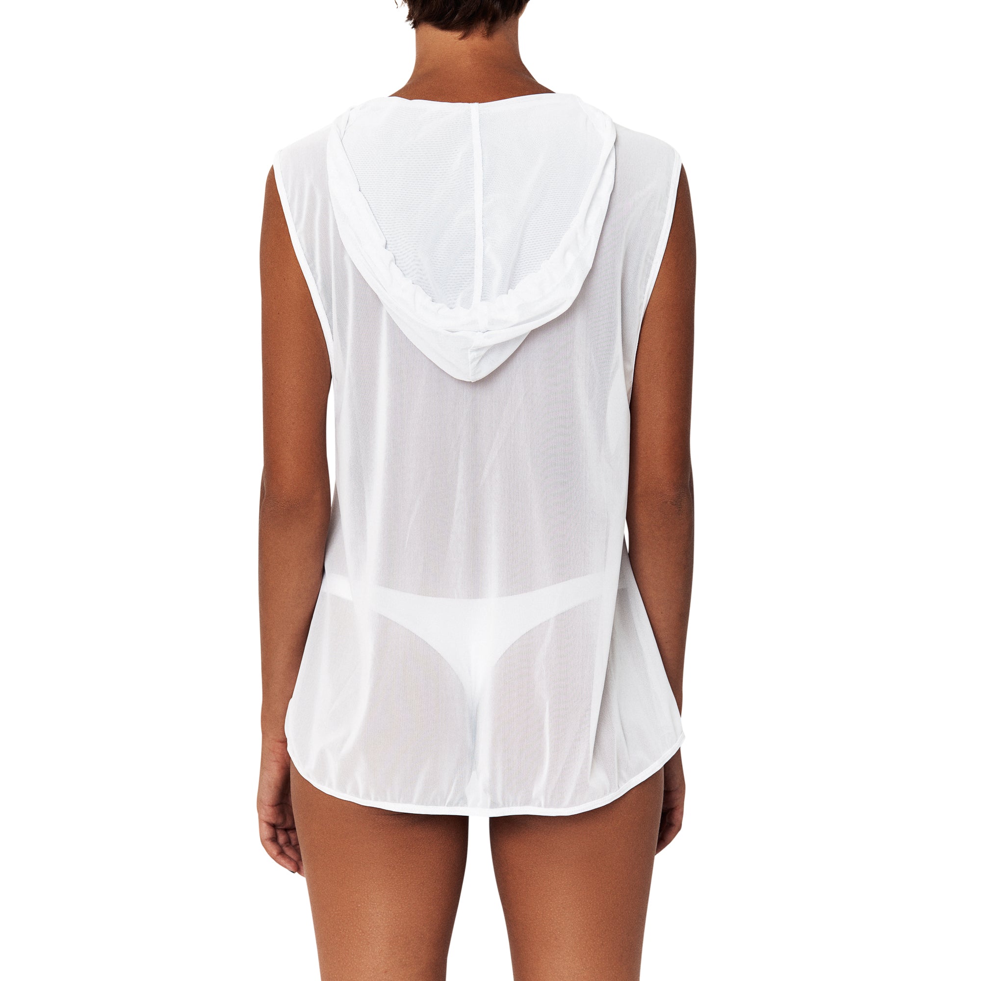 Rumi Mesh Hood Top Blanc